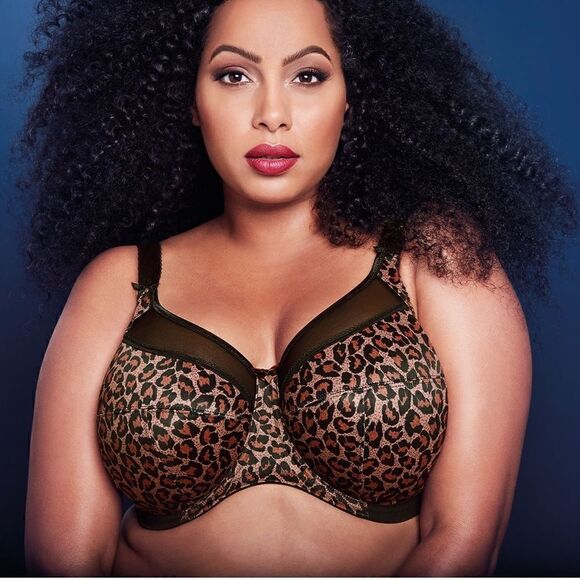 Goddess Bra- Kayla Full Cup Animal Cheetah Print Bra Plus Size Bra, Size 46H - Picture 12 of 12